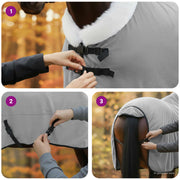 Hästdyna Ljusgrå 125 cm Polar fleece