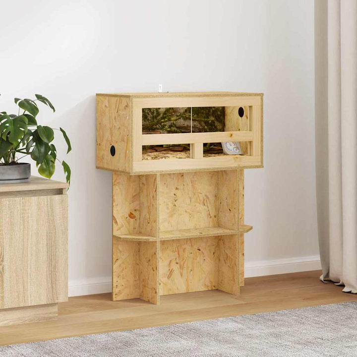 Terrariebas med hylla Brun 60 x 30 x 50 cm OSB