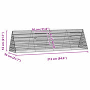 Kaninbur Silver 215 x 55 x 55 cm Galvaniserat stål