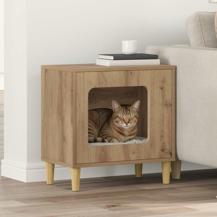 Katt hus Artisan-ek 51 x 30 x 52 cm Konstruerat trä