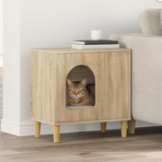 Katt hus Sonoma-ek 51 x 30 x 52 cm Konstruerat trä