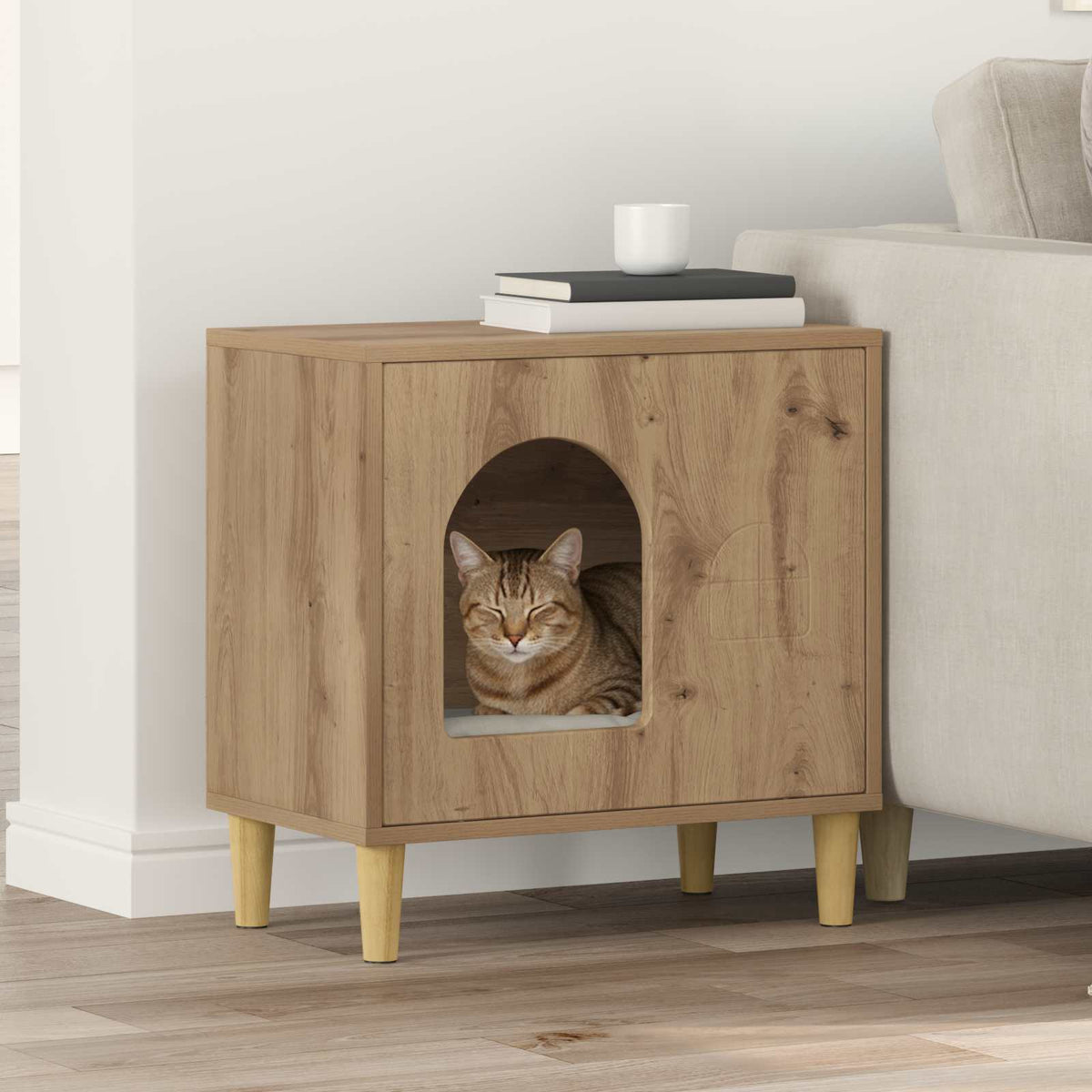 Katt hus Artisan-ek 51 x 30 x 52 cm Konstruerat trä