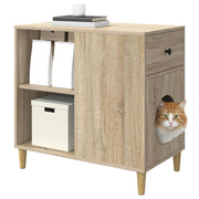 Katt hus Sonoma-ek 72 x 42,5 x 70 cm Konstruerat trä