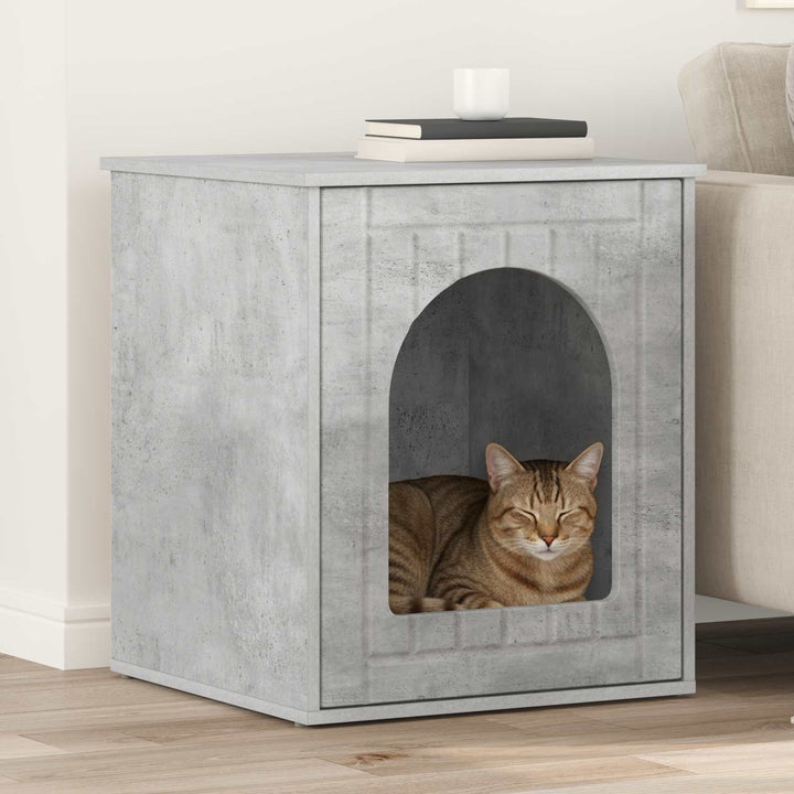 Katt hus Betong 53 x 52 x 62 cm Konstruerat trä