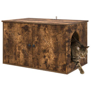 Katt hus Rökt ek 85 x 55 x 50,5 cm Konstruerat trä