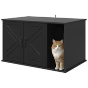 Katt hus Svart 85 x 55 x 50,5 cm Konstruerat trä