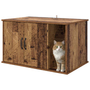 Katt hus Gammalt trä 85 x 55 x 50,5 cm Konstruerat trä