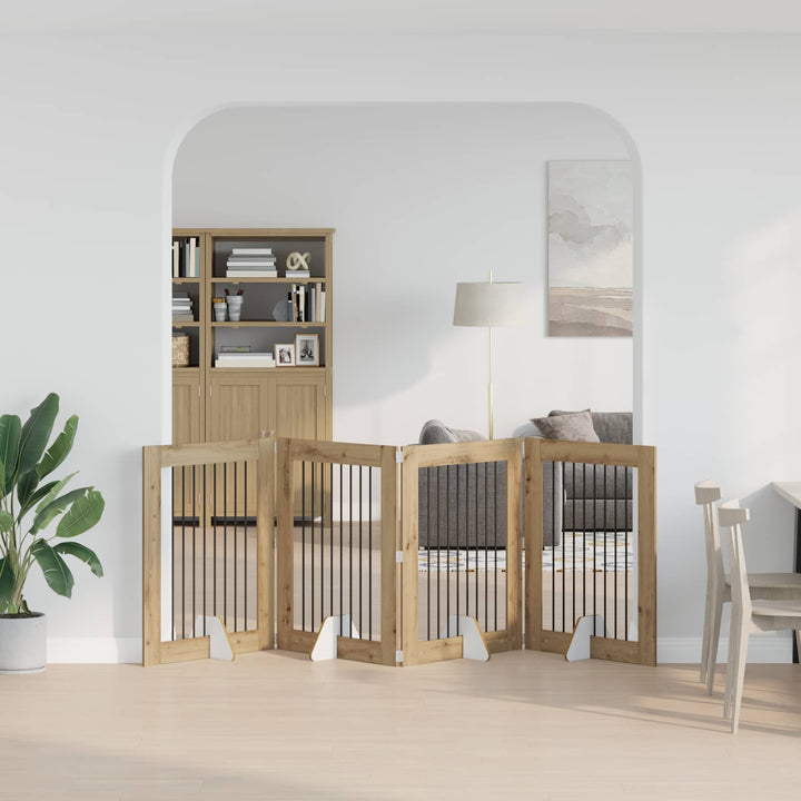 Fällbar hundgrind med stativ 4 st Artisan-ek 321 cm