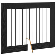 Fällbar hundgrind med stativ 2 st Svart ek 200,5 cm