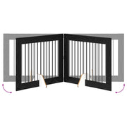 Fällbar hundgrind med stativ 2 st Svart ek 200,5 cm
