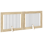 Fällbar hundgrind med stativ 2 st Sonoma-ek 200,5 cm