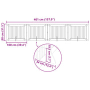 Fällbar hundgrind med stativ 4 st Svart ek 401 cm