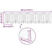 Fällbar hundgrind med stativ 6 st Rökt ek 362 cm