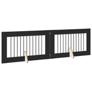 Fällbar hundgrind med stativ 2 st Svart ek 200,5 cm