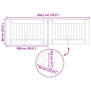 Fällbar hundgrind med stativ 2 st Svart ek 200,5 cm
