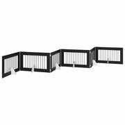 Fällbar hundgrind med stativ 6 st Svart ek 602 cm