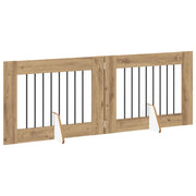 Fällbar hundgrind med stativ 2 st 160,5 cm
