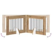 Fällbar hundgrind med stativ 2 st 160,5 cm