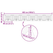 Fällbar hundgrind med stativ 6 st Gammalt trä 482 cm
