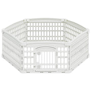 6-panelers hundhagen 122 x 106,5 x 40 cm Plast Vit Hopfällbar