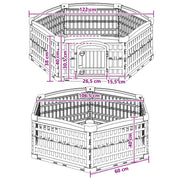 6-panelers hundhagen 122 x 106,5 x 40 cm Plast Vit Hopfällbar