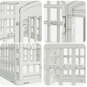 4-delad Hundlekhage 88 x 88 x 56 cm Plast Vit Hopfällbar