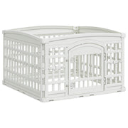 4-delad Hundlekhage 88 x 88 x 56 cm Plast Vit Hopfällbar
