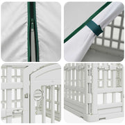 4 Panel Hund Playpen med Tak 88 x 88 x 112 cm Plast Vit