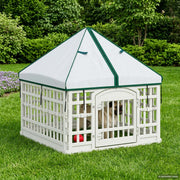 4 Panel Hund Playpen med Tak 88 x 88 x 112 cm Plast Vit