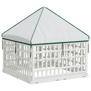 4 Panel Hund Playpen med Tak 88 x 88 x 112 cm Plast Vit