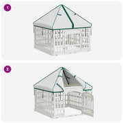 4 Panel Hund Playpen med Tak 88 x 88 x 112 cm Plast Vit