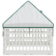 4 Panel Hund Playpen med Tak 88 x 88 x 112 cm Plast Vit