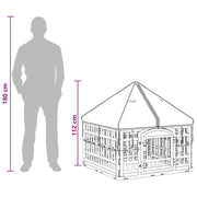 4 Panel Hund Playpen med Tak 88 x 88 x 112 cm Plast Vit