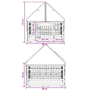 4 Panel Hund Playpen med Tak 88 x 88 x 112 cm Plast Vit