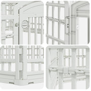 6-panelers hundhagen 177,5 x 154,5 x 58 cm Plast Vit Hopfällbar