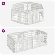 6-panelers hundhagen 177,5 x 154,5 x 58 cm Plast Vit Hopfällbar