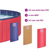 Hundpool Ø300 x 38 cm Tjock PVC Röd