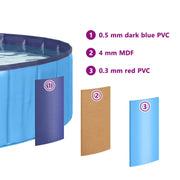 Hundpool Ø300 x 38 cm Tjock PVC Blå