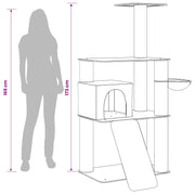 Kattträd med sisal klöspelare Gräddvit 173 cm