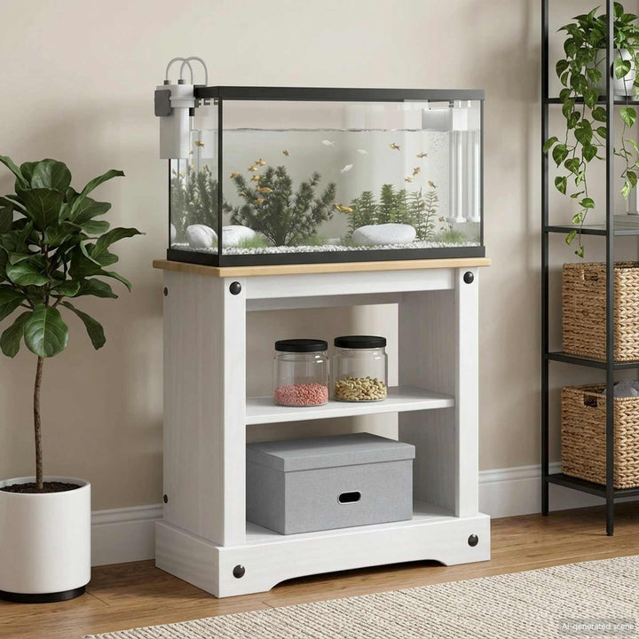 Aquariumställ CORONA Vit och brun 60,5 x 30 x 60 cm 150 kg