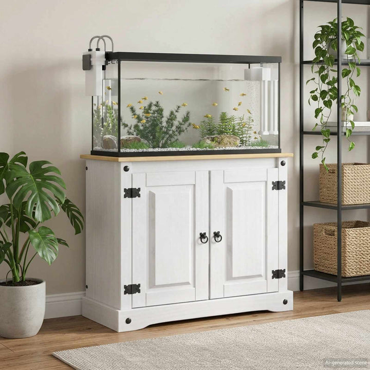 Aquariumställ CORONA Vit och brun 81,5 x 37 x 73 cm 250 kg