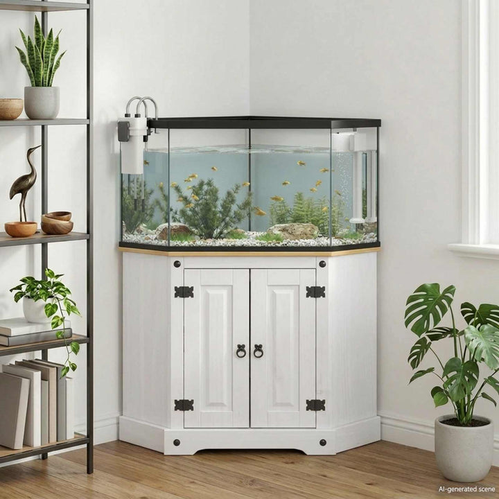 Aquariumställ CORONA Vit 70 x 70 x 73 cm 300 kg Massiv furu