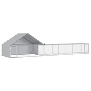 Kylling Coop med tak och gård 2 st Silver 8 x 2 x 1,9 m
