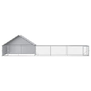 Kylling Coop med tak och gård 2 st Silver 8 x 2 x 1,9 m