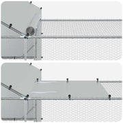 Kylling Coop med tak och gård 2 st Silver 8 x 2 x 1,9 m