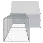 Kylling Coop med tak och gård 2 st Silver 8 x 2 x 1,9 m