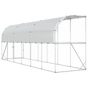 Hönshus mot Vägg Silver 600 x 150 x 215 cm Galvaniserat stål