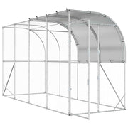 Hönshus mot Vägg Silver 400 x 100 x 215 cm Galvaniserat stål