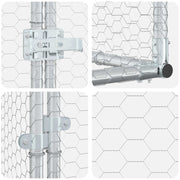Hönshus mot Vägg Silver 600 x 100 x 215 cm Galvaniserat stål