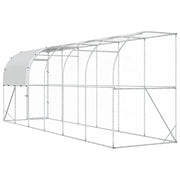 Hönshus mot Vägg Silver 600 x 100 x 215 cm Galvaniserat stål
